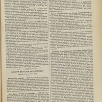 1565 - Page 1559 - Sociétés savantes. Académie de médecine. (Séance du 2 novembre 1909). Extraction d'une balle de revolver mobile dans le liquide céphalo-rachidien de la région lombaire. M. Tuffier / Société médicale des hôpitaux. (Séance du 29 octobre 1909). Eosinophilie pleurale. MM. Rist et Léon Kindberg / Intra-dermo-réaction à la léproline. MM. Ch. Mantoux... et C.-M. Pautrier / Ectasie aortique visible sur l'image radiographique. M. E. Hirtz / Accidents rhumatoïdes avec leucopénie, éosinophilie et albuminurie, au cours d'une pleuro-tuberculose primitive. Comparaison avec la maladie du sérum. MM. F. Bezançon et S. I. de Jong / Hémispasme congénital de la lèvre inférieure. Autopsie. MM. G. Variot, E. Bonniot et M. Fernand