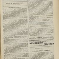 1567 - Page 1561 - Sociétés savantes. Société de biologie. (Séance du 30 octobre 1909). Action des extraits d'organes sur les sangs des hémophiles. MM. P. Emile Weil et Boyé / Faculté de médecine de Paris (année scolaire 1909-1910). Cours et conférences / Notes pour l'internat. Ramollissement cérébral