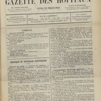 1599 - Page 1593 - Sommaire / Chronique et nouvelles scientifiques. Hôpitaux de Paris / Facultés de médecine / L'encombrement des études médicales / Nécrologie