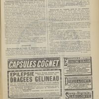 1601 - Page 1595 - Analyses. Médecine. Expériences cliniques sur les injections intraveineuses de ruprarénine dans les collapsus graves du coeur et des vaisseaux (M John. Münch. med. Wochens...). [A. Lemierre] / Chirurgie. Kystes dermoïdes de l'ovaire de dimensions peu ordinaires (Edward N. Liell. Journ. amer. med. Assoc...). [F. Gardner] / Omentopexie de l'intestin privé de son mésentère (Charles L. Scudder. The Boston med. and surg. Journ...). [M. Lance]