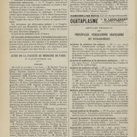 1636 - Page 1630 - Congrès. IIIe Congrès international de physiothérapie (Paris, 29 mars-2 avril 1910) / Ve Congrès international d'électrobiologie et de radiologie médicales / IIIe Congrès international d'hygiène scolaire 1910 / Actes de la Faculté de médecine de Paris du 24 au 25 novembre 1909. Thèses / Articles originaux des principales publications françaises et étrangères. Archives de médecine des enfants / Archives de médecine et de pharmacie militaires / Archives de médecine navale / Bulletin général de thérapeutique / Journal médical de Bruxelles / Journal de médecine et de chirurgie pratiques / Journal des praticiens / Journal des sciences médicales de Lille