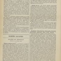 1660 - Page 1654 - Revue générale. La maladie de Parkinson (pathogénie - thérapeutique) ; par M. L. Alquier. III. Lésions des glandes à sécrétion interne. Théorie parathyroïdienne / Sociétés savantes. Société de chirurgie. (Séance du 17 novembre 1909). Tumeurs solides de l'ovaire. M. Routier, à propos de la présentation de M. Souligoux / Vésiculectomie. M. Marion / Angiome des os. M. Auvray, communication de M. Morestin / Empalement. Plaie d'intestin. Entéroraphie. Péritonite. Entérostomie. Septicémie. Bains froids. Guérison. M. Pauchet...