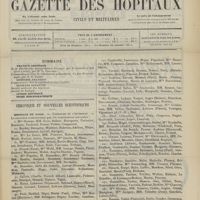 1667 - Page 1661 - Sommaire / Chronique et nouvelles scientifiques. Hôpitaux de Paris. (Voir la suite des Nouvelles, p. 1669)