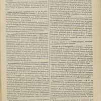 1717 - Page 1711 - Sociétés savantes. Société de biologie. (Séance du 27 novembre 1909). La résistance globulaire au cours des cholémies post-chloroformiques. MM. Chevrier, René Bénard et Sorrel / Lésions des ganglions rachidiens dans un cas de poliomyélite antérieure subaiguë de l'adulte. M. A. Bauer / Sur un procédé facilitant la recherche des trypanosomes des spirilles et des filaires dans le sang. MM. Levaditi et Stanesco / La transmission de la paralysie infantile au chimpanzé. MM. C. Levaditi et Leindesteiner / Société de médecine militaire française. (Séance du 4 et 18 novembre 1909). Plaie pénétrante de l'abdomen par coup de feu à blanc. M. Léon / Etiologie de la fièvre typhoïde. Discussion. M. Daussat / Traitement des hémarthroses du genou. M. P. de Champtassin
