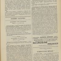 1731 - Page 1725 - Étiologie et prophylaxie de la fièvre typhoïde ; par L. Vaillard... / Sociétés savantes. Académie des sciences. (Séance du 22 novembre 1909). Cinématographie, à l'ultra-microscope, de microbes vivants et des particules mobiles. M. J. Comandon / Académie de médecine. (Séance du 30 novembre 1909). Etiologie et prophylaxie de la fièvre typhoïde. Discussion. M. Vaillard répond à M. Delorme / Rôle pathogène du proteus. Infections alimentaires. Association microbienne protéo-typhique. M. H. Vincent / Du traitement des salpingo-ovarites, fibromes utérins et scléroses utérines par le rayonnement ultra-pénétrant du radium. M. Chéron / Notes pour l'internat. Tuberculose rénale