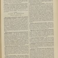 1765 - Page 1759 - Sociétés savantes. Académie de médecine. (Séance du 7 décembre 1909). La prophylaxie de la fièvre typhoïde. M. Chantemesse, rapport de M. Vincent, les communications de MM. Delorme et Vaillard / Elections / Société de neurologie. (Séance du 2 décembre 1909). Signe d'Argyll unilatéral avec, du même côté, syndrome oculo-sympathique incomplet. MM. de Lapersonne et Cantonnet / Absence fréquente de contracture permanente dans l'hémiplégie infantile. M. Long, le service de M. Nageotte / Hémi-contracture avec athétose. MM. Ballet et Kahn / Tumeur cérébrale opérée. MM. Babinski et Martel / Méningite séreuse avec signes de pseudo-tumeur cérébrale. MM. Raymond et Français / Astéréognosie spasmodique juvénile. MM. Guillain et Laroche / Paralysie radiculaire du plexus brachial. MM. Sézary, Chenet et Jumentié / Myopathie du type juvénile ayant débuté à soixante ans. MM. Sézary, Chenet et Jumentié / Un signe d'hémiplégie organique. M. Léri / La névrite optique des tumeurs est-elle d'origine toxique ou mécanique ? M. Souques / Autopsie d'un mal de Pott ancien avec gibbosité et paraplégie guérie. M. Alquier