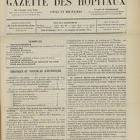 1787 - Page 1781 - Sommaire / Chronique et nouvelles scientifiques. Hôpitaux de Paris / Concours pour une place de médecin-adjoint de Bicêtre / Faculté de Paris / Facultés de médecine / Académie de médecine / Prix Nobel / Guerre / Un conflit entre les externes et l'administration des hospices de Bordeaux / Nécrologie / Erratum