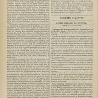 1836 - Page 1830 - Hospice général du Havre. (Service du Docteur Lenormand). Un cas d'anévrisme de l'aorte ; par J. Lavoine... / Sociétés savantes. Société médicale des hôpitaux. (Séance du 17 décembre 1909). Traitement du syndrome de Maurice Raynaud par les douches d'air chaud. M. Bensaude / Ictère infectieux bénin hématogène au cours d'une septicémie para-coli-bacillaire. MM. F. Widal, A. Lemierre et René Benard