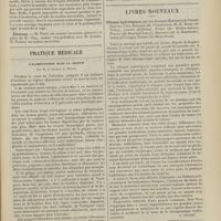 1839 - Page 1833 - Sociétés savantes. Société de biologie. (Séance du 18 décembre 1909). Sur la paralysie infantile expérimentale. MM. Levaditi et Landisteiner / Elections. M. Pettit / Pratique médicale. L'alimentation dans la grippe ; par M. le Docteur A. Rouzil / Livres nouveaux. Clinique hydrologique, par les Docteurs Baraduc..., Félix Bernard..., M.-E. Binet..., Cottet..., Furet..., Piatot..., Sersiron..., Simon..., Tardif... [L. Gayard]