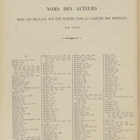 1896 - Page 1890 - Noms des auteurs dont les travaux ont été publiés dans la gazette des Hôpitaux en 1909