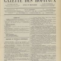 1391 - Page 1381 - Sommaire / Chronique et nouvelles scientifiques. Hôpitaux de Paris / Écoles de médecine / Guerre / Union internationale pour la protection de l'enfance du premier âge, « goutte de lait » / Clinique Baudelocque / École d'enseignement médical
