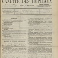 1903 - Page 1893 - Sommaire / Chronique et nouvelles scientifiques. Hôpitaux de Paris / Hôpitaux de province / Faculté de médecine de Paris / Facultés de médecine / Écoles de médecine / Ministère de l'instruction publique / Asile de Bron (Rhône) / Association des journalistes médicaux français / Société de médecine de Rouen / Nécrologie