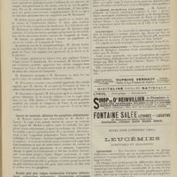 0021 - Page 9 - Société de chirurgie. (Séance du 28 décembre 1910). Cancers de l'ampoule de Vater. M. Hartmann, sur deux observations, l'une de M. Novaro et l'autre de M. Cunéo / Cancer du testicule. Ablation des ganglions abdominaux. M. Marion, sur une observation de M. Michel... / Double pied plat valgus douloureux d'origine tuberculeuse ; tuberculose pulmonaire ; rhumatisme articulaire tuberculeux / Elections / Chronique et nouvelles scientifiques (suite). Exercice de la médecine dans les communes frontières de la France et de la Belgique / La chaire municipale d'anatomie / Statistique / Nouvelle publication / Notes pour l'internat (oral). Leucémies. Symptômes et diagnostic