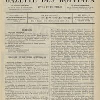 0041 - Page 29 - Sommaire / Chronique et nouvelles scientifiques. Hôpitaux de Paris / Hôpitaux de Province / Facultés de médecine / Guerre