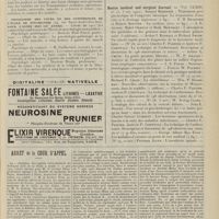 0053 - Page 41 - Chronique et nouvelles scientifiques (Suite). Association d'enseignement médical des hôpitaux de Paris / Programme des cours et des conférences de l'École de psychiatrie... pour l'année 1911 (11e année) / Articles originaux des principales publications françaises et étrangères. Boston medical and surgical Journal