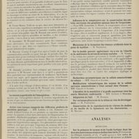 0063 - Page 51 - Société de biologie. (Séance du 7 janvier 1911). Immunisation préventive et thérapeutique par des vaccins nouveaux, obtenus grâce aux rayons ultraviolets. M. Renaud / La tension superficielle de l'hémoglobine. M. H. Iscovesco / Action vaso-tonique comparée des différents produits de sécrétion gastrique. MM. Loeper et Ch. Esmonet / Signification des figures de mitose que l'on observe dans les tissus séparés du corps. M. Jolly / Influence de la température sur la conservation des cellules nerveuses des ganglions spinaux hors de l'organisme. MM. Legendre et Minot / Sur le double pouvoir agglutinant vis-à-vis de l'éberth et du melitensis du sérum de certains malades. M. Nègre / Analyses. Médecine. Sur la présence de lactose et de l'acide lactique dans les fèces des nourrissons atteints de diarrhée verte. (P. Lavialle. La clinique infantile...) [L Babonneix]