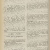 0096 - Page 84 - Médecine pratique. Les travaux récents sur la désinfection du champ opératoire. [M. Lance] / Sociétés savantes. Société médicale des hôpitaux. (Séance du 13 janvier 1911) / Société de médecine militaire française. (Séances des 15 décembre 1910 et 5 janvier 1911). Traitement des traumatismes fermés du crâne (suite de la discussion). M. Vandenbossche / Fièvre de Malte (discussion). M. Bassères / Un cas de sangsue fixée dans le larynx. M. Chassin / Injections sous-cutanées d'oxygène dans les états asphyxiques. M. Maisonnet