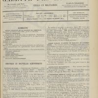 0101 - Page 89 - Sommaire / Chronique et nouvelles scientifiques. Hôpitaux de Paris / Académie des sciences / Asiles publics d'aliénés de Bailleul et d'Armentières / Distinctions honorifiques / L'orchestre médical