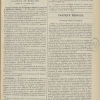 0111 - Page 99 - Sociétés savantes. Académie des sciences. (Séance du 9 janvier 1911). Le processus de la caséification dans la tuberculose humaine. MM. P. Chaussé et L. Pissot / Académie de médecine. (Séance du 10 janvier 1911). Données nouvelles sur le traitement abortif et curatif de la syphilis par l'hectine. M. Hallopeau / Actinomycose. M. Schwartz / Pratique médicale. Le cercle vicieux gastrique