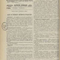0112 - Page 100 - Pratique médicale. Le cercle vicieux gastrique / Notes pour l'internat (oral). Les ictères hémolytiques