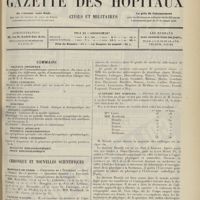 0145 - Page 133 - Sommaire / Chronique et nouvelles scientifiques. Hôpitaux de Paris / Faculté d'Alger / Guerre / Académie des sciences