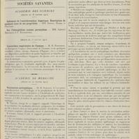 0153 - Page 141 - Faits cliniques. Blessure de la jambe droite par un coup de feu en retour ; par le Docteur Bonnette... / Sociétés savantes. Académie des sciences. (Séance du 16 janvier 1911) / (Séance du 23 janvier 1911). L'accordéon respiratoire de l'homme. M. R. Robinson / Académie de médecine. (Séance du 24 janvier 1911). Vaccination antityphique. M. H. Vincent, sur la proposition de M. Chantemesse