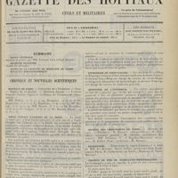 0161 - Page 149 - Sommaire / Chronique et nouvelles scientifiques. Hôpitaux de Paris / Asiles publics d'aliénés de la Seine / Infirmerie de Saint-Lazare / Ministère de l'intérieur / Société des chirurgiens de Paris / Nécrologie. Chemins de fer de Paris-Lyon-Méditerranée
