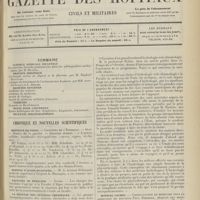 0185 - Page 173 - Sommaire / Chronique et nouvelles scientifiques. Hôpitaux de Paris / Hôpital d'Alger-Mustapha / Facultés de médecine / La défense des stations thermales / Hôpital Cochin