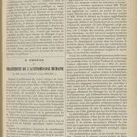 0193 - Page 181 - Les troupes noires en Algérie et la filariose ; par M. Raphaël Blanchard... / A propos du traitement de l'actinomycose humaine ; par MM. Antonin Poncet et Léon Bérard
