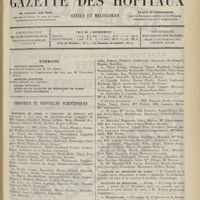 0217 - Page 205 - Sommaire / Chronique et nouvelles scientifiques. Hôpitaux de Paris / Faculté de médecine de Paris / Facultés de médecine / Nécrologie