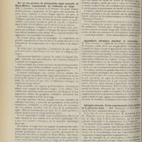 0224 - Page 212 - Sociétés savantes. Société médicale des hôpitaux. (Séance du 3 février 1911). Sur un cas parisien de poliomyélite aiguë (maladie de Heine-Medin) ; transmission de l'infection au singe. MM. C. Levaditi, G. Froin et J. Pignot / Appendicite chronique et tuberculose. M. Emile Sergent / Appendicite chronique simulant la tuberculose. M. Paul Claisse / Epilepsie pleurale. Etude expérimentale de la sensibilité de la plèvre au froid. MM. Thiroloix et Paul Bretonville