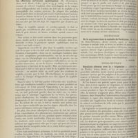 0240 - Page 228 - Analyses. Médecine. Mes expériences avec le traitement d'Ehrlich-Hata dans les affections nerveuses syphilogènes. (H. Oppenheim. Deut. med. Woch...). [A. Lemierre] / Chirurgie. Sur l'élongation du sciatique. (Edward M. Foote. N.-L. State journ. of med...). [F. Gardner] / Neurologie. De la myotonie dans la maladie de Parkinson. (M. J. Roux..., Revue neurol...). [L. Alquier] / Thérapeutique. Résultats obtenus avec la « trigémine ». (Alfred Paul... Zahnt. Rund...). [L. Gayard]