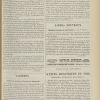 0241 - Page 229 - Kelsch / Variétés. Alfred de Musset, étudiant en médecine / Livres nouveaux. Maladies cutanées et vénériennes, par F. Pinkus. [A. Lemierre] / Notes pour l'internat. Kystes hydatiques du foie. Symptômes. Diagnostic. Traitement
