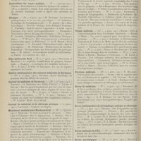 0258 - Page 246 - Articles originaux des principales publications françaises et étrangères. Bulletin médical / Centralblatt für innere medizin / Clinique / Echo médical du Nord / Gazette hebdomadaire des sciences médicales de Bordeaux / Journal de médecine de Bordeaux / Journal de médecine et de chirurgie pratique / Münchener medizinische Wochenschrift / Paris médical / Pédiatrie pratique / Presse médicale / Province médicale / Revue de médecine / Revue hebdomadaire de laryngologie, otologie et rhinologie / Revue médicale de l'Est / Revue neurologique