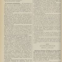 0286 - Page 274 - Sociétés savantes. Académie de médecine. (Séance du 14 février 1911). Puériculture. M. Pinard / La vaccination antityphoïdique. M. Chantemesse / Société de biologie. (Séance du 11 février 1911). Déformation globuleuse homogène de certains éléments nerveux dans le vernis des paralytiques généraux. MM. Laignel-Lavastine et Pitulesco / Effets de l'activation de l'atmosphère par l'émanation de radium sur la germination et la poussée de divers organismes végétaux. M. G. Fabre