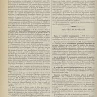 0334 - Page 322 - Sociétés savantes. Académie de médecine. (Séance du 21 février 1911). La peste de Wetlianka et celle de Mandchourie (1910). M. Chantemesse / La vaccination antityphique. M. H. Vincent / Société de biologie. (Séance du 18 février 1911). Kyste de l'amygdale pharyngienne. MM. Retterer et Lelièvre / MM. Laignel-Lavastine et Pitulesco : Déformation globuleuse homogène de certains éléments nerveux dans le vermis des paralytiques généraux / Sur la pathogénie de la cataracte produite par la naphtaline chez le lapin. M. Mawas / A propos du pouvoir catalytique des eaux de Vichy. M. Roger Glénard / Réaction rosée fugace de certaines selles à la phénolphtaléine. M. H. Triboulet / Le 606 influence-t-il l'immunité vaccinale ? M. L. Camus