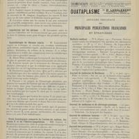 0401 - Page 389 - Sociétés savantes. Société de médecine de Paris. (Séance du 25 février 1911). Talalgie. M. René Gaultier / Législation sur les sérums. M. Levassort / Radiothérapie du fibrome utérin. M. Laquerrière / Etude histologique comparée de l'action du radium, des rayons X et de l'électro-coagulation. MM. Gastou et Masotti / Avis / Articles originaux des principales publications françaises et étrangères. Bulletin médical / Journal de médecine de Bordeaux / Journal de médecine et de chirurgie pratique / Journal de médecine interne / Journal des praticiens