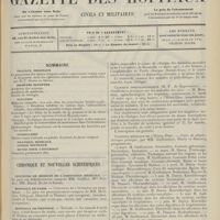 0421 - Page 409 - Sommaire / Chronique et nouvelles scientifiques. Concours de médecin de l'assistance médicale / Hôpitaux de Paris / Hôpitaux de Province / Faculté de médecine de Paris