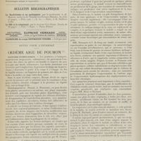 0530 - Page 518 - Notes de thérapeutique. Posologie de la digitaline dans le pouls lent permanent / Bulletin bibliographique / Notes pour l'internat. Oedème aigu du poumon. (A suivre)