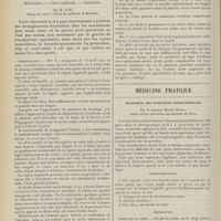 0648 - Page 636 - Clinique journalière. Étranglement herniaire chez un nourrisson d'un mois. Kélotomie. - Cure radicale. - Guérison. Par M. Lop... / Médecine pratique. Technique des injections intraveineuses ; par le Docteur Marcel Miriel...