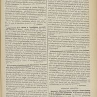 0651 - Page 639 - Analyses. Médecine. Sur la question de l'ubiquité des bacilles paratyphiques B. (P. Schmidt. Münch. med. Woch...). [A. Lemierre] / Les paralysies de la chorée et l'insuffisance surrénale. (MM. Sergent et Besset. Clinique infantile...). [L. Babonneix] / Le roulement présystolique et le dédoublement du second bruit dans le rétrécissement mitral. (Il Policlinico, section médicale...). [A. Gaullieur l'Hardy] / La fièvre dans l'influenza. (Riv. crit. di clin. med...). [A. Gaullieur l'Hardy] / Le fonctionnement de l'intestin dans les cures alcalines. (Charmatz... Rundschau für Medizin...). [L. Babonneix] / Médecine infantile. Diagnostic différentiel de la méningite cérébro-spinale et de la poliomyélite épidémique, de la paralysie infantile et de l'encéphalite de l'enfance. (A. Moussous. Archives de médecine des enfants...)