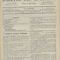 0705 - Page 693 - Sommaire / Chronique et nouvelles scientifiques. Facultés de médecine / Écoles de médecine / Guerre / Distinctions honorifiques / Les travaux dans les hôpitaux / Sociétés médicales d'arrondissement