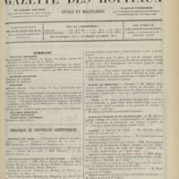 0737 - Page 725 - Sommaire / Chronique et nouvelles scientifiques. Hôpitaux de Paris / Concours pour l'internat de Brévannes / Facultés de médecine / Écoles de médecine / École de pharmacie de Montpellier / Guerre