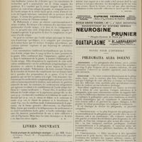 0748 - Page 736 - Pratique médicale. Les études récentes sur le sérum sanguin des goutteux / Livres nouveaux. Traité pratique de pathologie exotique, par MM. Grall et Clarac. [C. Dopter] / Notes pour l'internat. Phlegmatia Alba Dolens