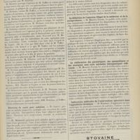 0765 - Page 753 - Sociétés savantes. Société de chirurgie. (Séance du 26 avril 1911). Traitement chirurgical des plaies de poitrine. M. Delorme / Résection du coude pour ankylose. M. Chaput / Société de médecine de Paris. (Séance du 22 avril 1911). Les ptoses abdominales en pathologie infantile. M. Maurice Pierre / La définition de l'exercice illégal de la médecine et de la jurisprudence. M. Maurice Faure / La rééducation des paralytiques, des spasmodiques et des ataxiques sont trois méthodes thérapeutiques différentes. M. Maurice Faure / Indications médicales de l'intervention opératoire dans l'appendicite chronique. M. Mazeran