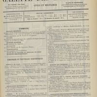 0769 - Page 757 - Sommaire / Chronique et nouvelles scientifiques. Hôpitaux de Paris / Distinctions honorifiques / Guerre / Cours d'instruction du service de santé en 1911 / Banquet de l'internat / Association de la presse médicale française / Association des journalistes médicaux français / L'association corporative des étudiants en médecine de Paris