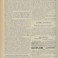 0814 - Page 802 - Sociétés savantes. Société de chirurgie. (Séance du 3 mai 1911). Traitement chirurgical des plaies de poitrine. M. Quénu / Fracture du rocher, troubles consécutifs, trépanation. M. Auvray, une observation de M. Robineau / Livres nouveaux. Hygiène de la peau et du cuir chevelu, par MM. J. Nicolas et A. Jambon. [P. Gastinel]