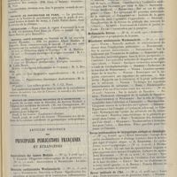 0819 - Page 807 - Chronique et nouvelles scientifiques. Association des journalistes médicaux français / Société de psychiatrie de Paris / Nécrologie / Hôpital Saint-Antoine / Service de chirurgie infantile et d'orthopédie. Articles originaux des principales publications françaises et étrangères. Centralblatt für innere Medizin / Deutsche medizinische Wochenschrift / Medizinische Blätter / Münchener medizinische Wochenschrift / Revue hebdomadaire de laryngologie, otologie et rhinologie / Revue médicale de l'Est / Semaine gynécologique / Tunisie médicale