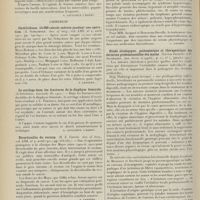 0844 - Page 832 - Analyses. Médecine infantile. Un cas de tuberculide papulo-nécrotique post-morbilleuse. (Riv. di clin. Pediat...). [A. Gaullieur l'Hardy] / Chirurgie. Cholélithiase. 14.000 calculs enlevés pendant une opération. (A. Schachner. Ann. of Surg...). [F. Gardner] / Le cerclage dans les fractures de la diaphyse fémorale. (Il Policlinico, fascicule 36...). [A. Gaullieur l'Hardy] / Diverticulite du rectum. (H. Z. Giffin. Ann. of. Surg...). [F. Gardner] / Dermatologie. Pelade chez un acromégalique. [MM. Lucien Jacquet et Rousseau-Decelle. Soc. franç. de dermat. et de syphiligr...]. [L. Gayard] / Etude étiologique, pathogénique et thérapeutique des dermites professionnelles des mains. (Lucien Jacquet et P. Jourdanet. ann. derm. et syphil...). [A. Gastinel] / Avis
