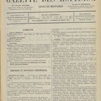 0849 - Page 837 - Sommaire / Chronique et nouvelles scientifiques. Hôpitaux de Paris / Hôpitaux de Province / Guerre